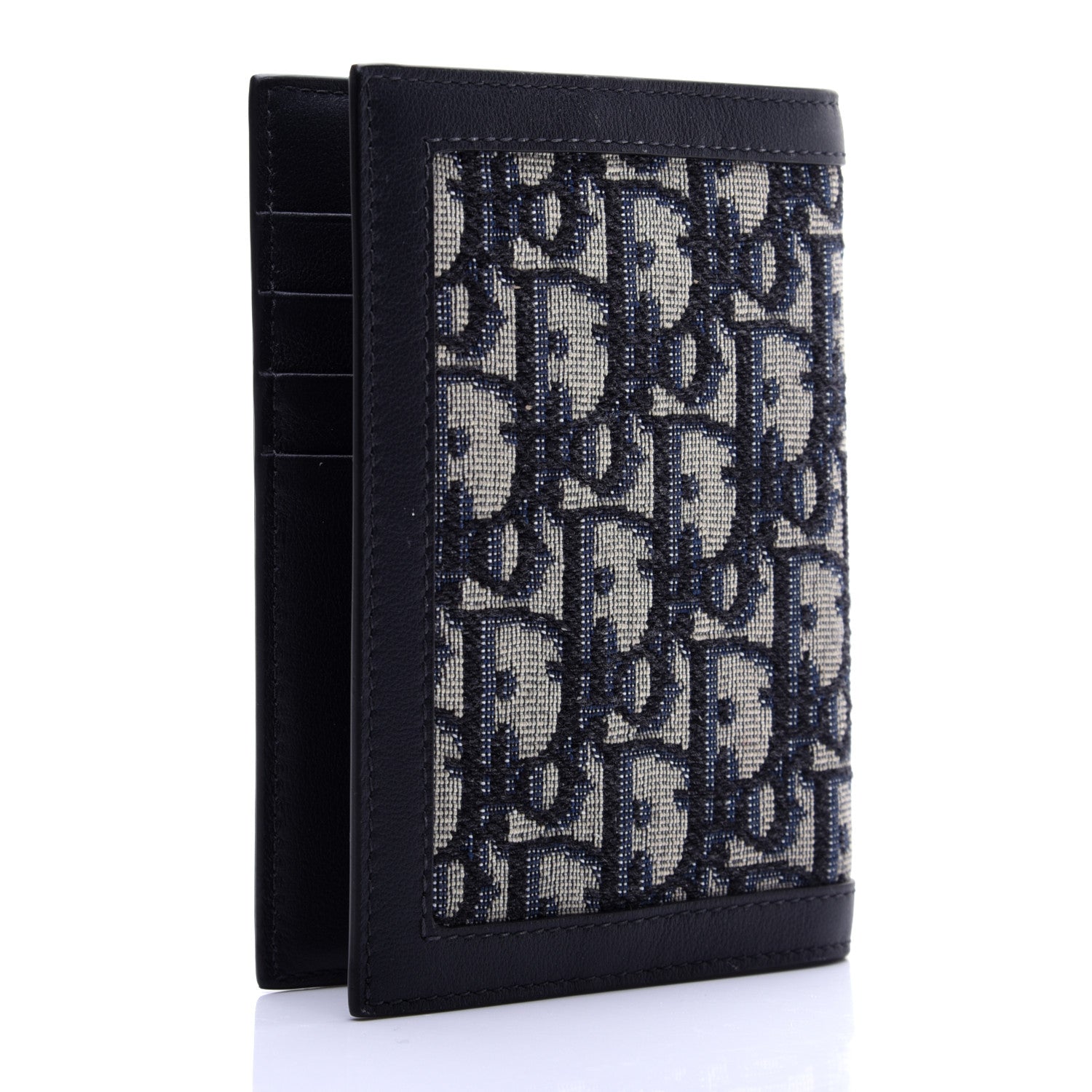 Christian Dior Calfskin Oblique Passport Holder Blue 3 of 9