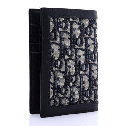 Christian Dior Calfskin Oblique Passport Holder Blue 3 of 9
