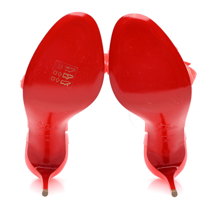 Christian Louboutin Matte Patent PVC Just Nodo 85 Slide Sandals 36 Fluo 5 of 7