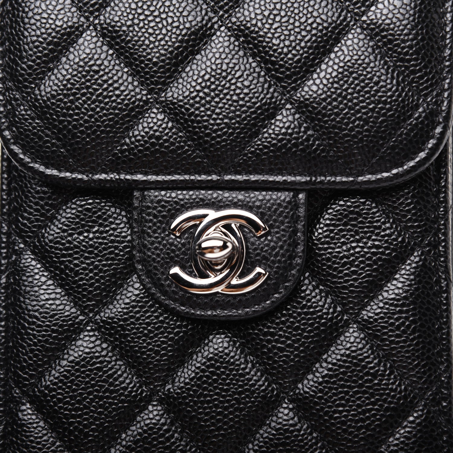 Chanel Caviar Quilted Classic Phone Holder Black 12 of 14
