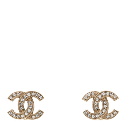Chanel Crystal Mini CC Earrings Light Gold 1 of 5