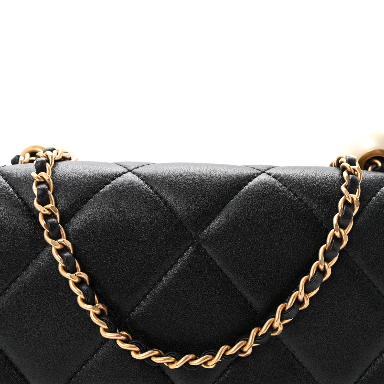 Chanel Lambskin Quilted Pearl Small Flap Black 8 of 10