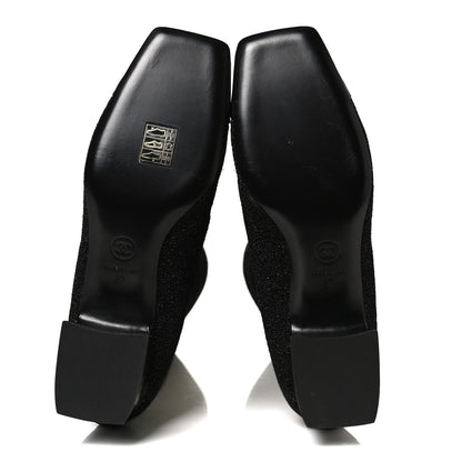 Chanel Glitter Patent Cap Toe High Boots 37 Black 5 of 7