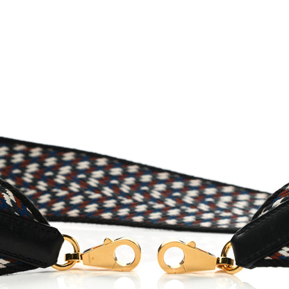 Hermes Toile Swift 50mm Sangle ZigZag Shoulder Strap Black White Deep Blue 4 of 4