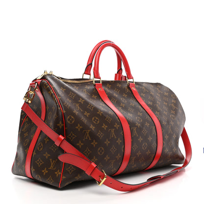 Louis Vuitton Calfskin Monogram Keepall Bandouliere 50 Coquelicot 3 of 8