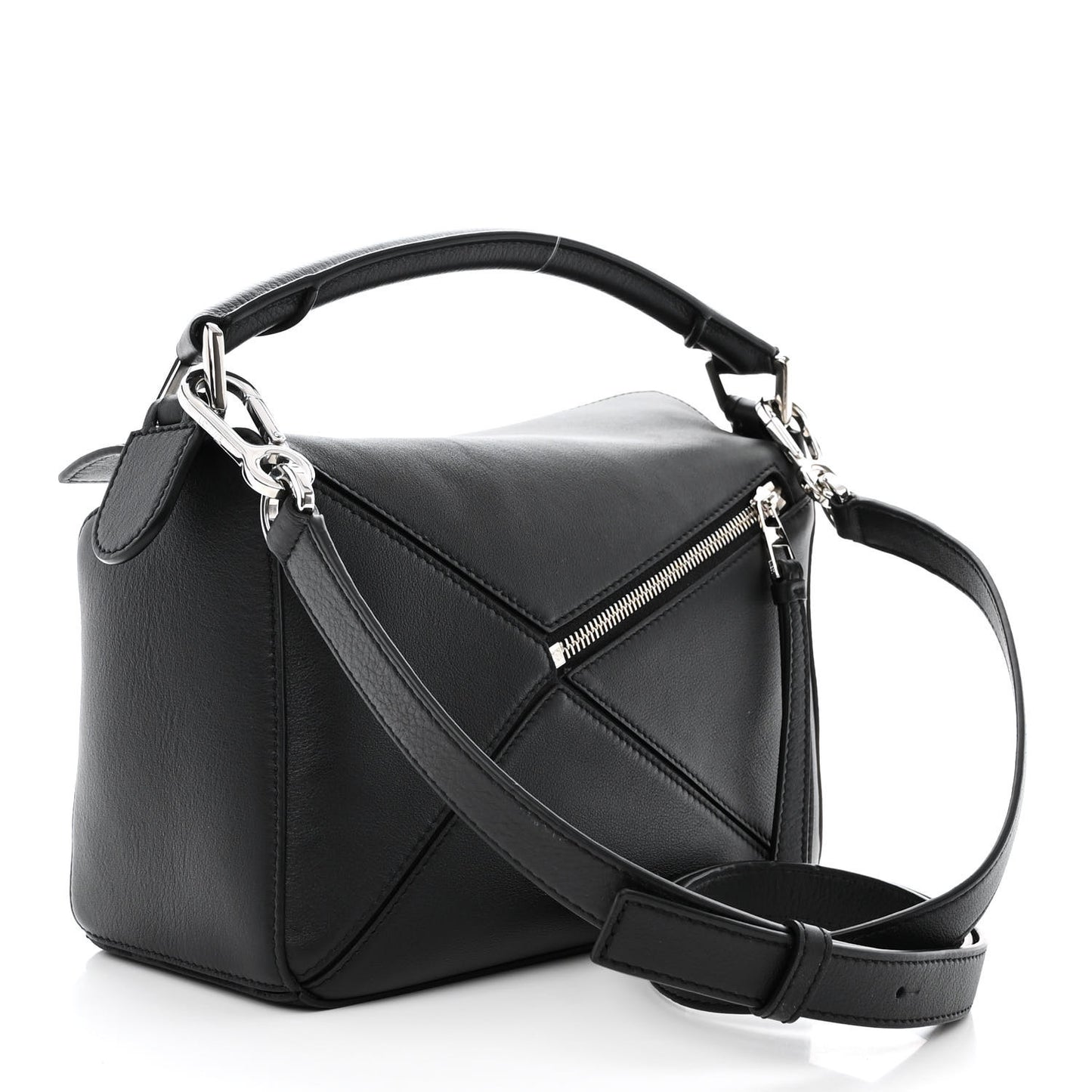 Calfskin Small Puzzle Bag Black
