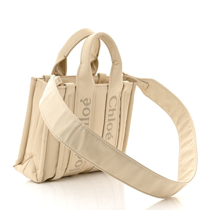 Chloe Nylon Small Woody Tote Taupe 3 of 9