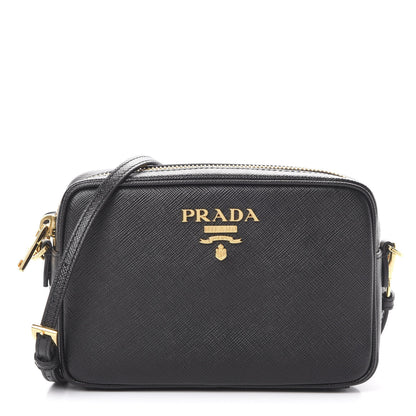 Prada Saffiano Lux Small Camera Crossbody Bag Black 1 of 9