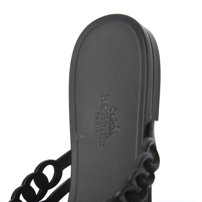 Hermes Rubber Chaine d'Ancre Nude Sandals 36 Black 10 of 16