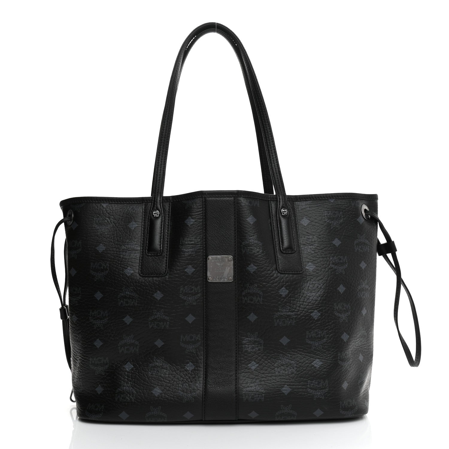 MCM Visetos Medium Reversible Shopper Tote Black 2 of 14