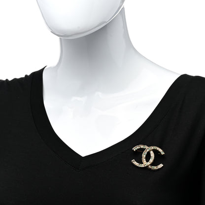 Chanel Crystal Pearl CC Brooch Light Gold Blue 2 of 5
