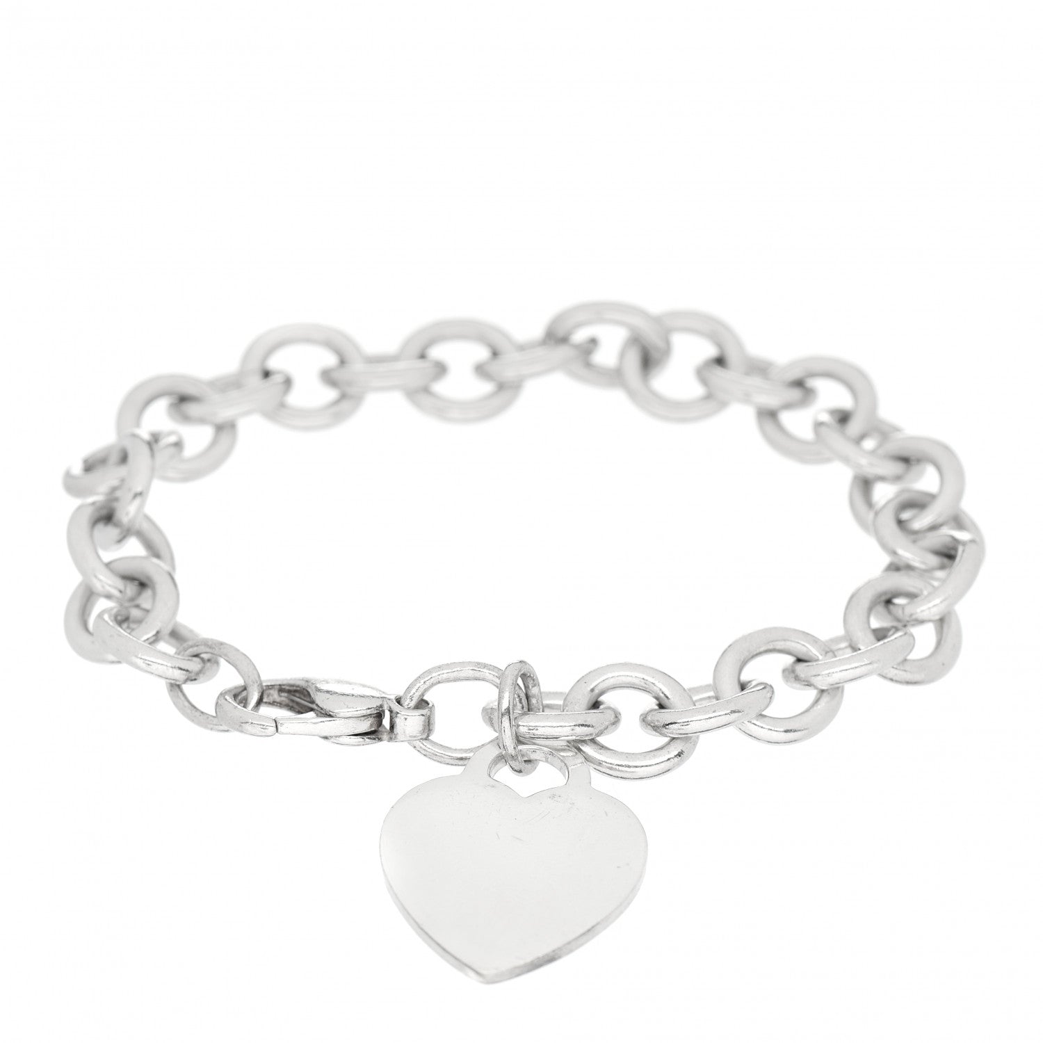 Tiffany Sterling Silver Heart Tag Charm Bracelet 1 of 4