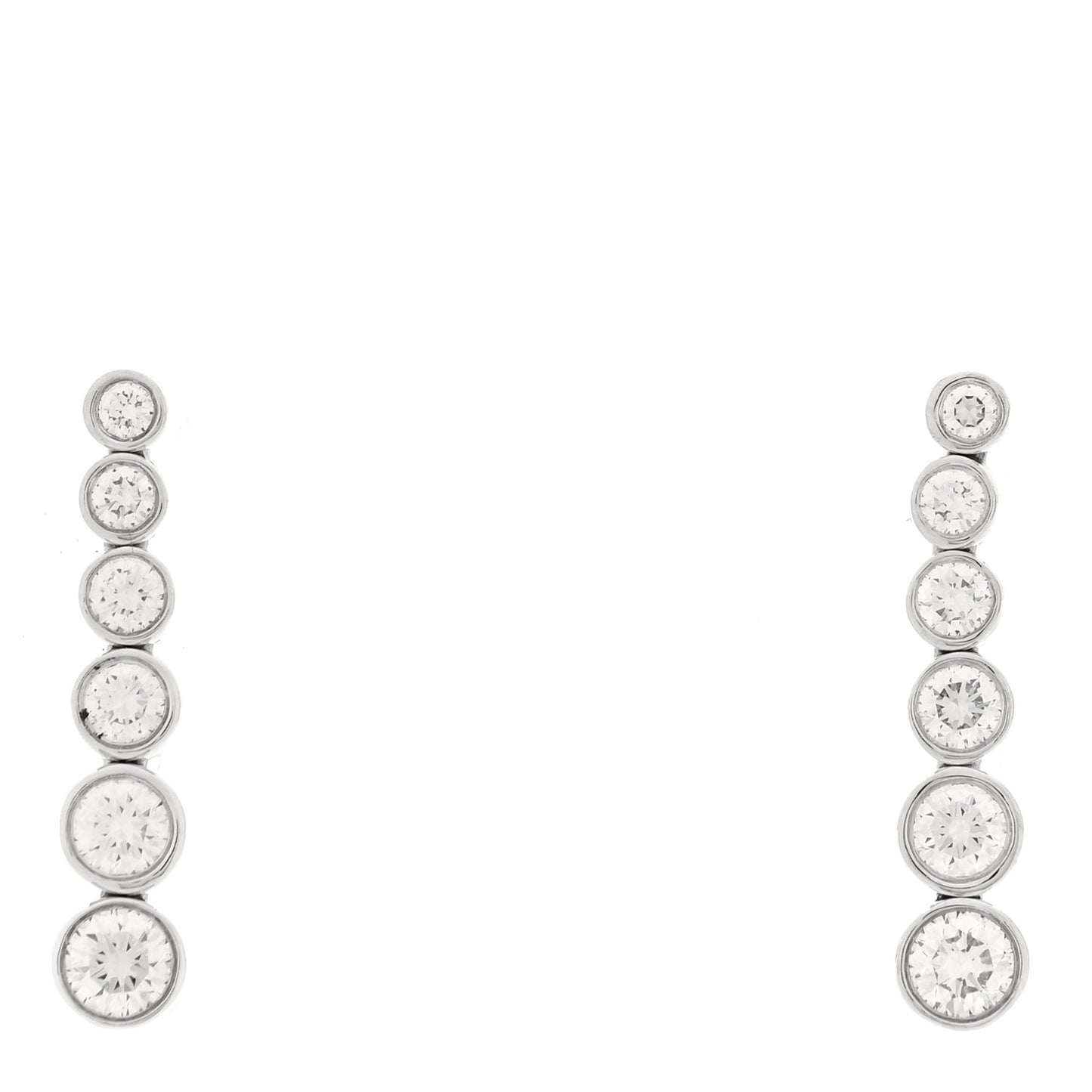 Platinum Diamond Jazz Graduated Drop Earrings
