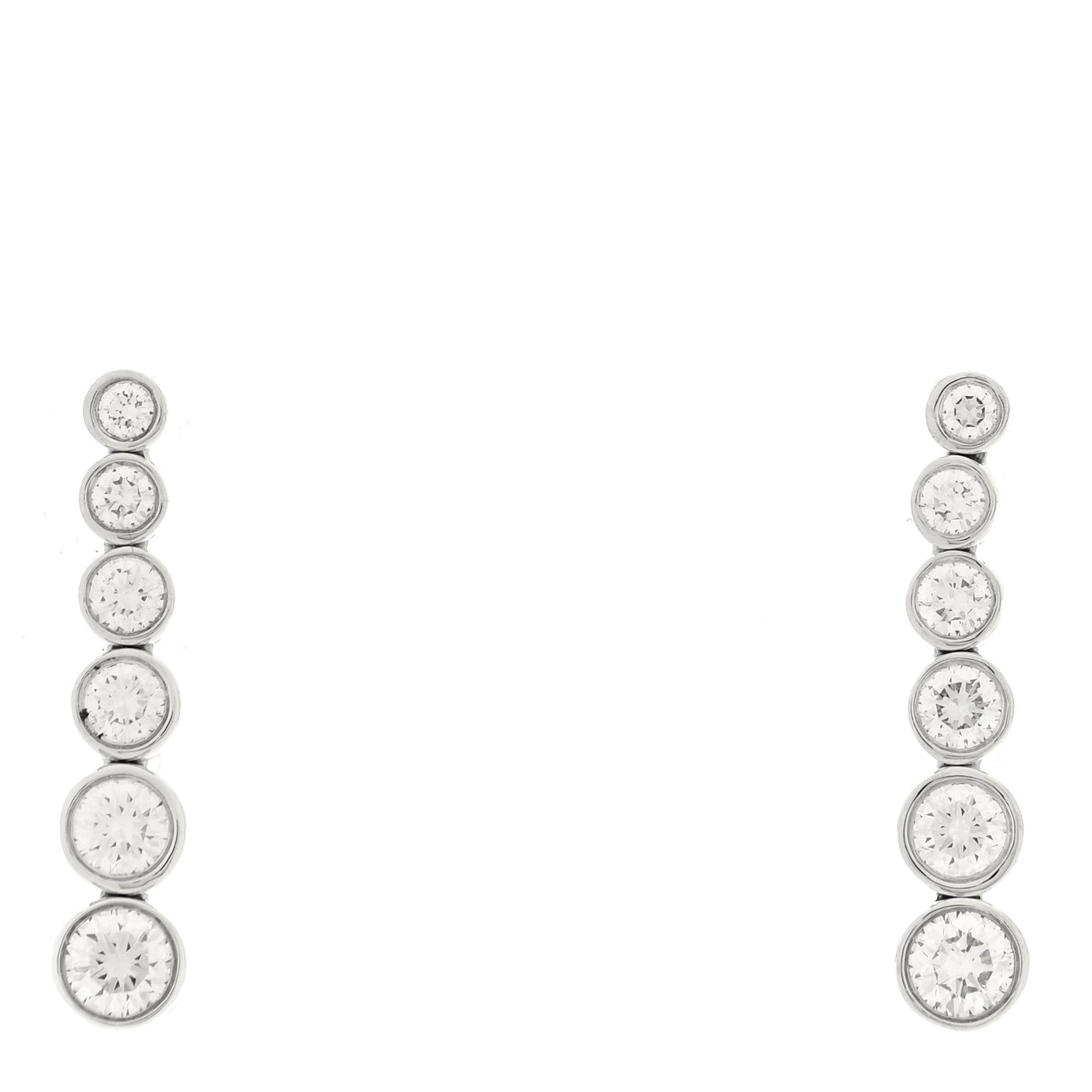 Tiffany Platinum Diamond Jazz Graduated Drop Earrings 1 of 5