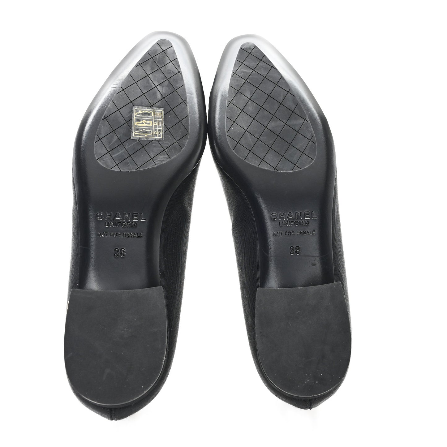 Grosgrain Cap Toe Uniform Ballerina Flats 38 Black