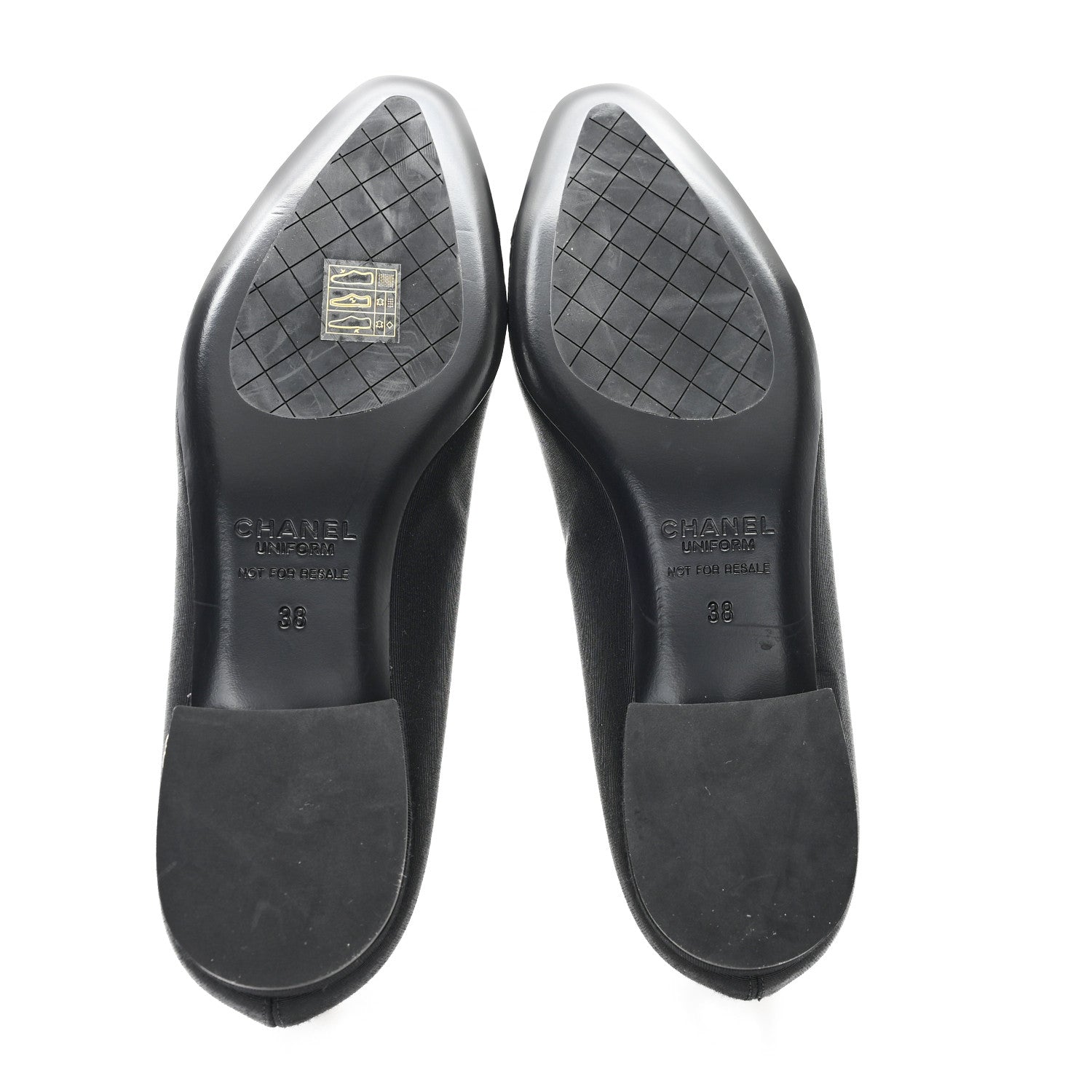Chanel Grosgrain Cap Toe Uniform Ballerina Flats 38 Black 6 of 10