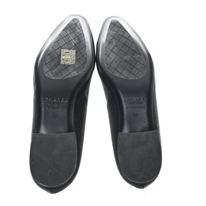 Chanel Grosgrain Cap Toe Uniform Ballerina Flats 38 Black 6 of 10