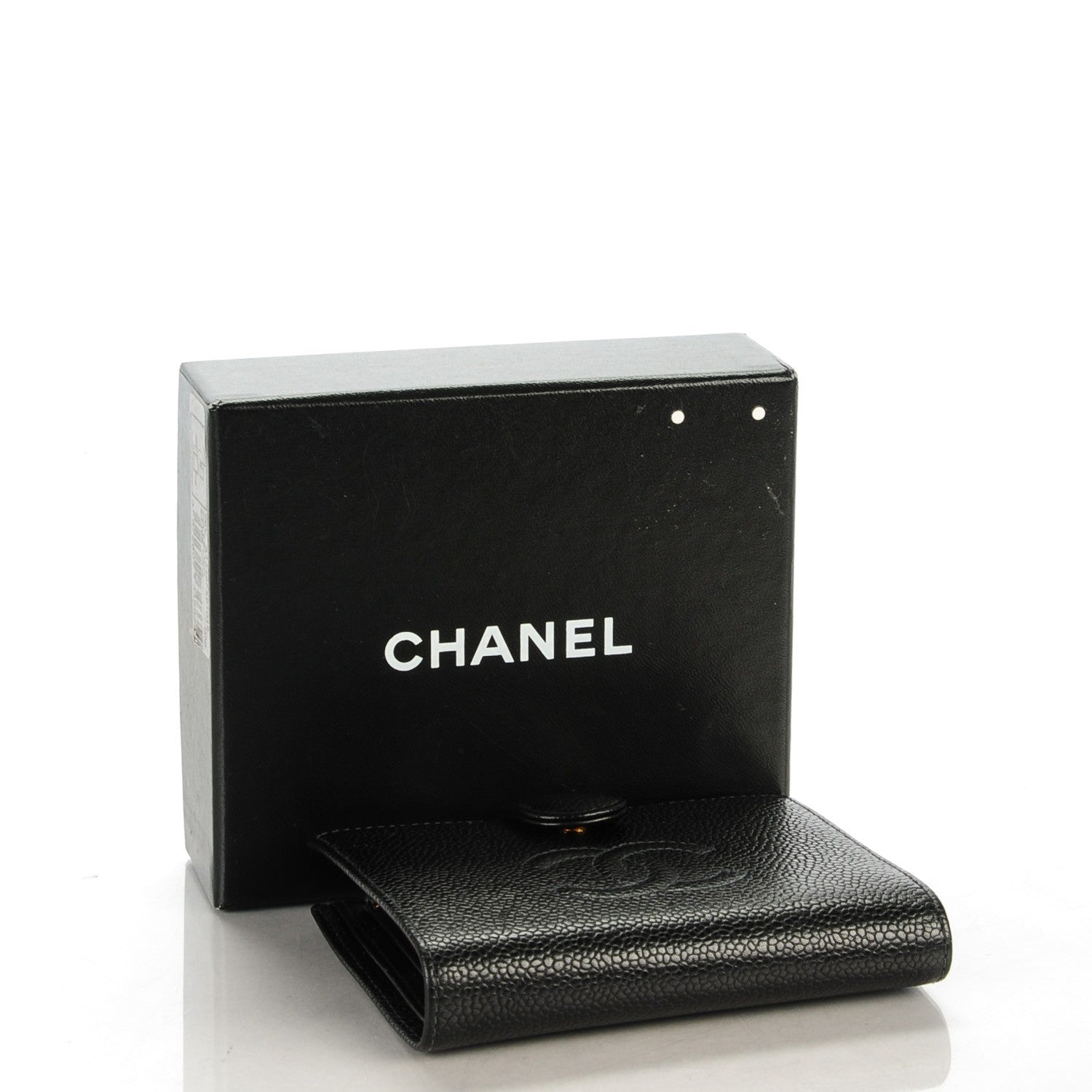 Chanel Caviar Timeless CC Compact French Wallet Black 4 of 8