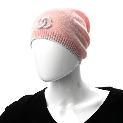 Chanel Cashmere Blend CC Beanie Hat Pink 2 of 4