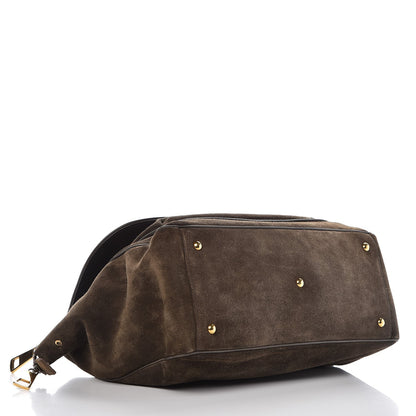 Gucci Suede Medium 1973 Top Handle Satchel Olive 4 of 16