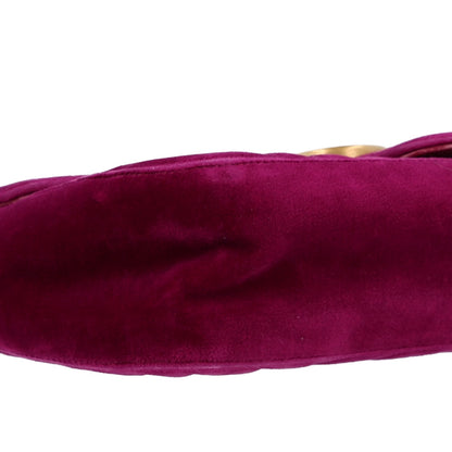Gucci Velvet Matelasse Medium GG Marmont Shoulder Bag Fuchsia Violet Cyclamen 10 of 11