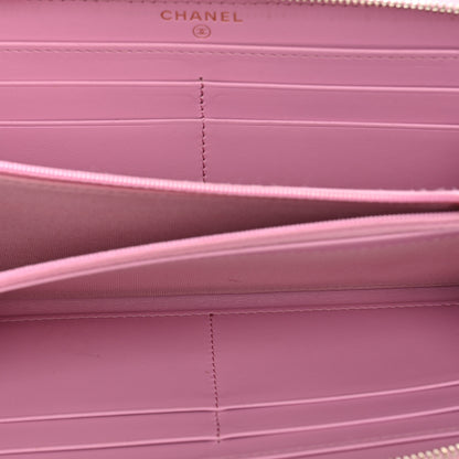 Chanel Caviar Quilted Large Gusset Zip Around Wallet Light Pink 5 of 13