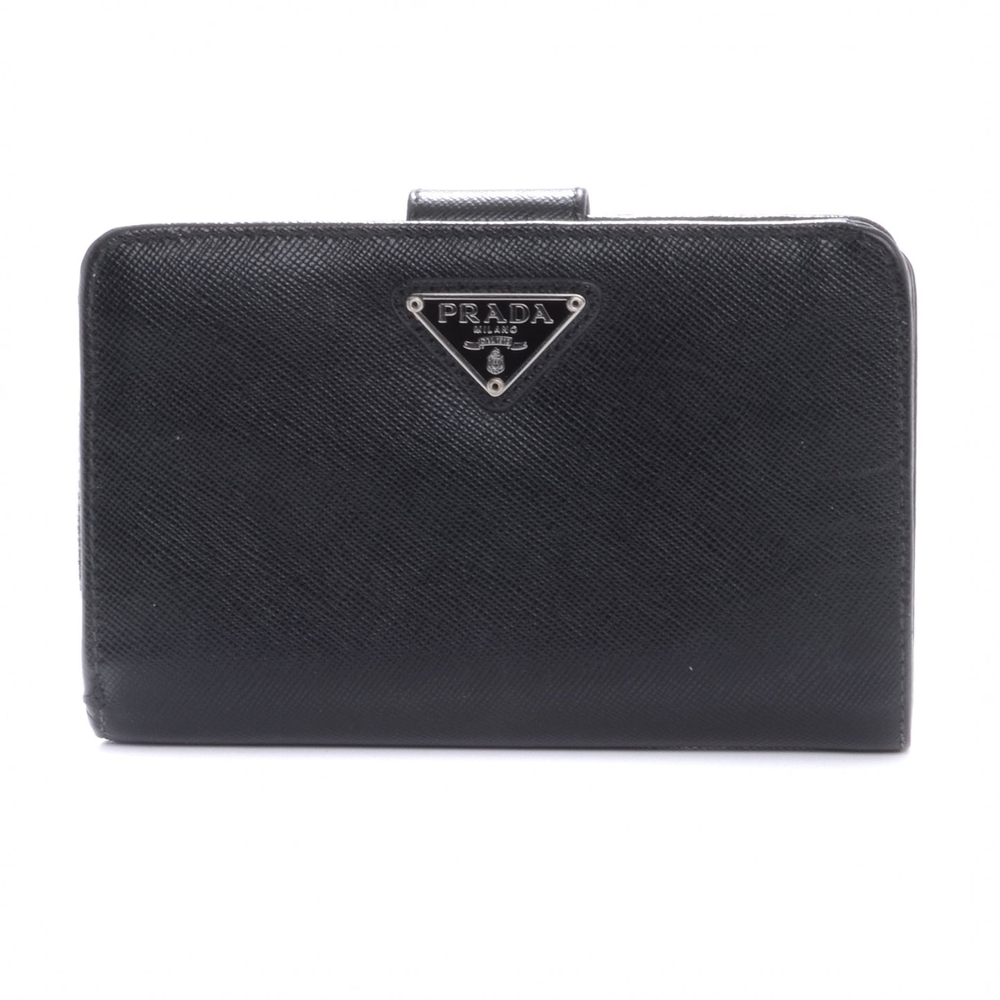 Vitello Daino Compact Wallet Nero Black