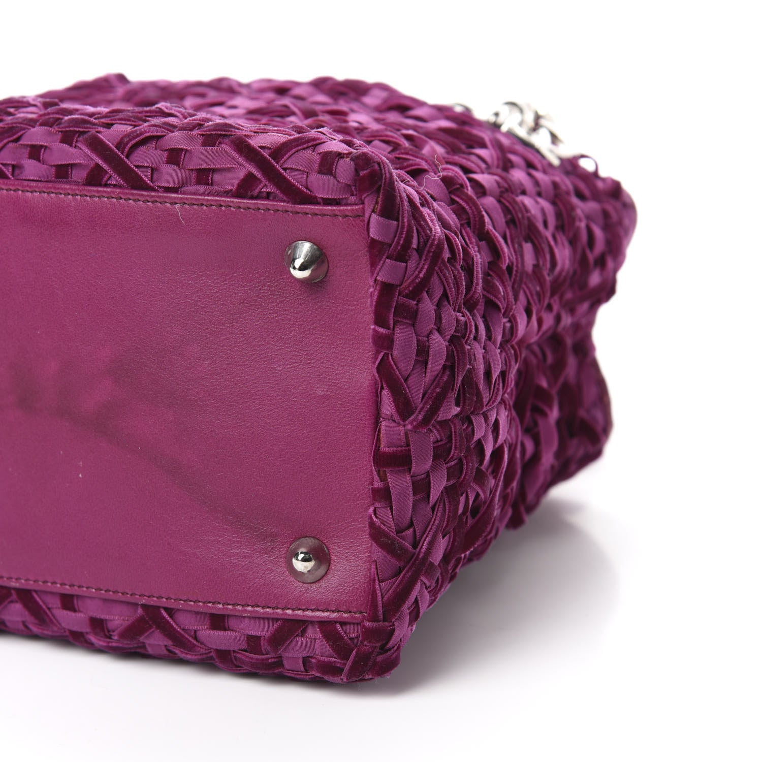 Christian Dior Velvet Woven Small Lady Dior Purple 7 of 12