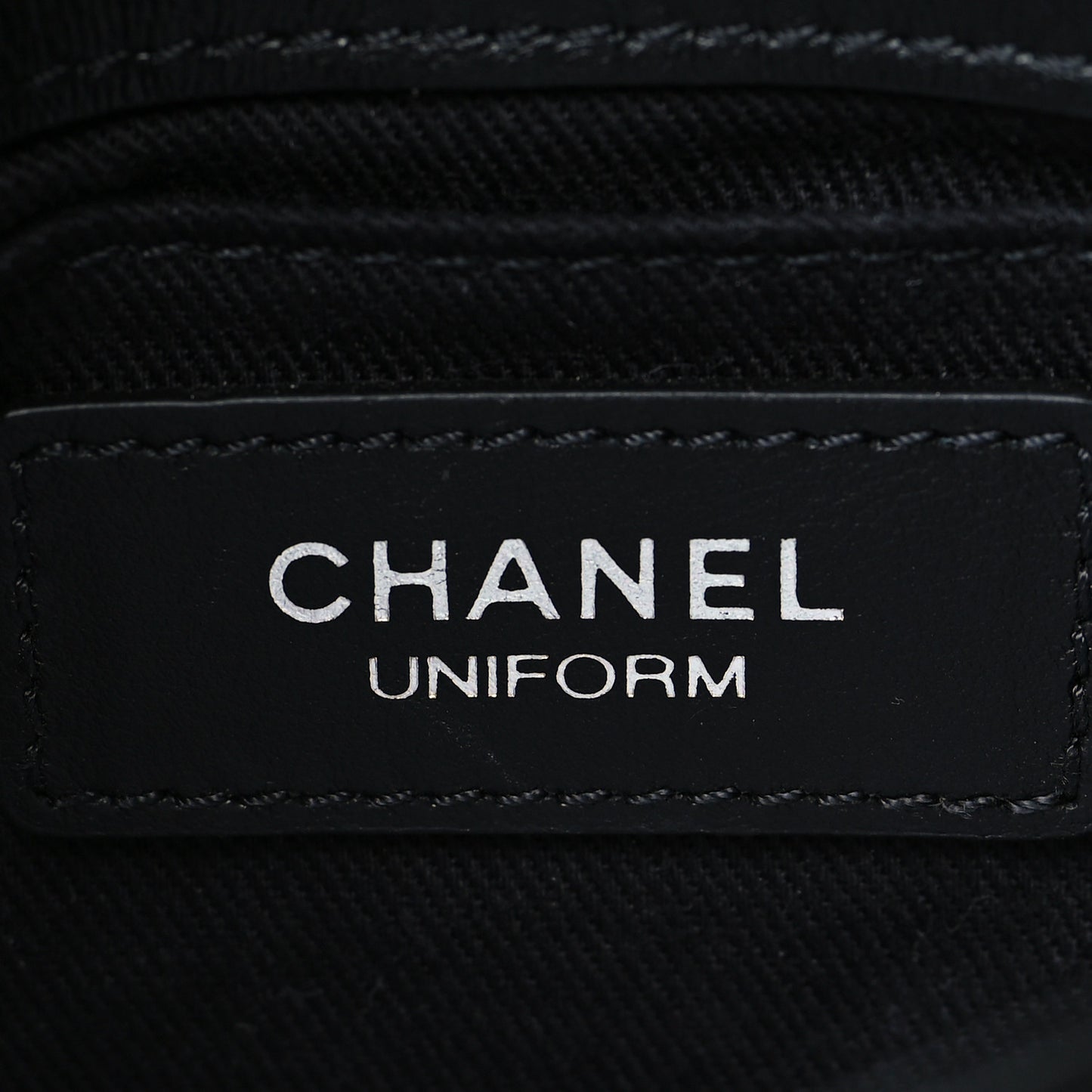 Calfskin Quilted CC Uniform Flap Belt Bag Black
