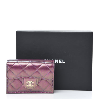 Chanel Iridescent Lambskin Small Quilted Flap Wallet Purple 11 of 11
