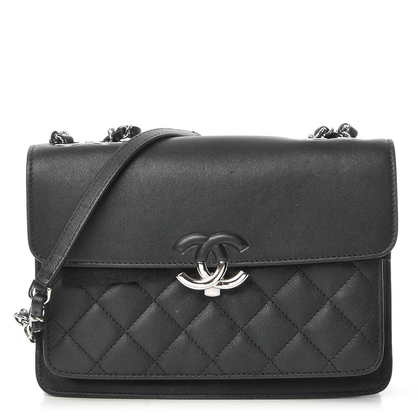 Lambskin Quilted Mini Urban Companion Flap Black