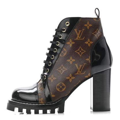 Louis Vuitton Patent Calfskin Monogram Star Trail Ankle Boots 39 Black 1 of 8