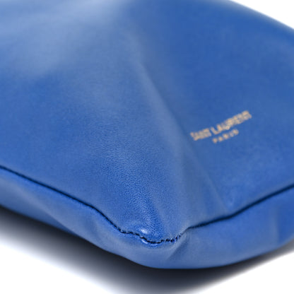 Saint Laurent Lambskin Paris Drawstring Pouch Bleu Majorelle 8 of 10
