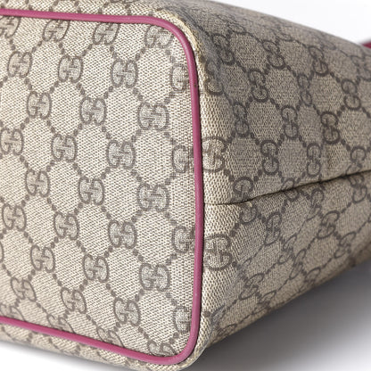 Gucci GG Supreme Monogram Medium Zippered Tote Beige New Rosette 15 of 15