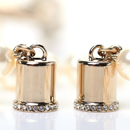 Chanel Pearl Crystal CC Airpods Necklace Gold 5 of 6
