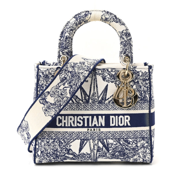 美品　Diorバック Christian Dior Canvas Reverse Embroidered Rêve d'Infini Medium