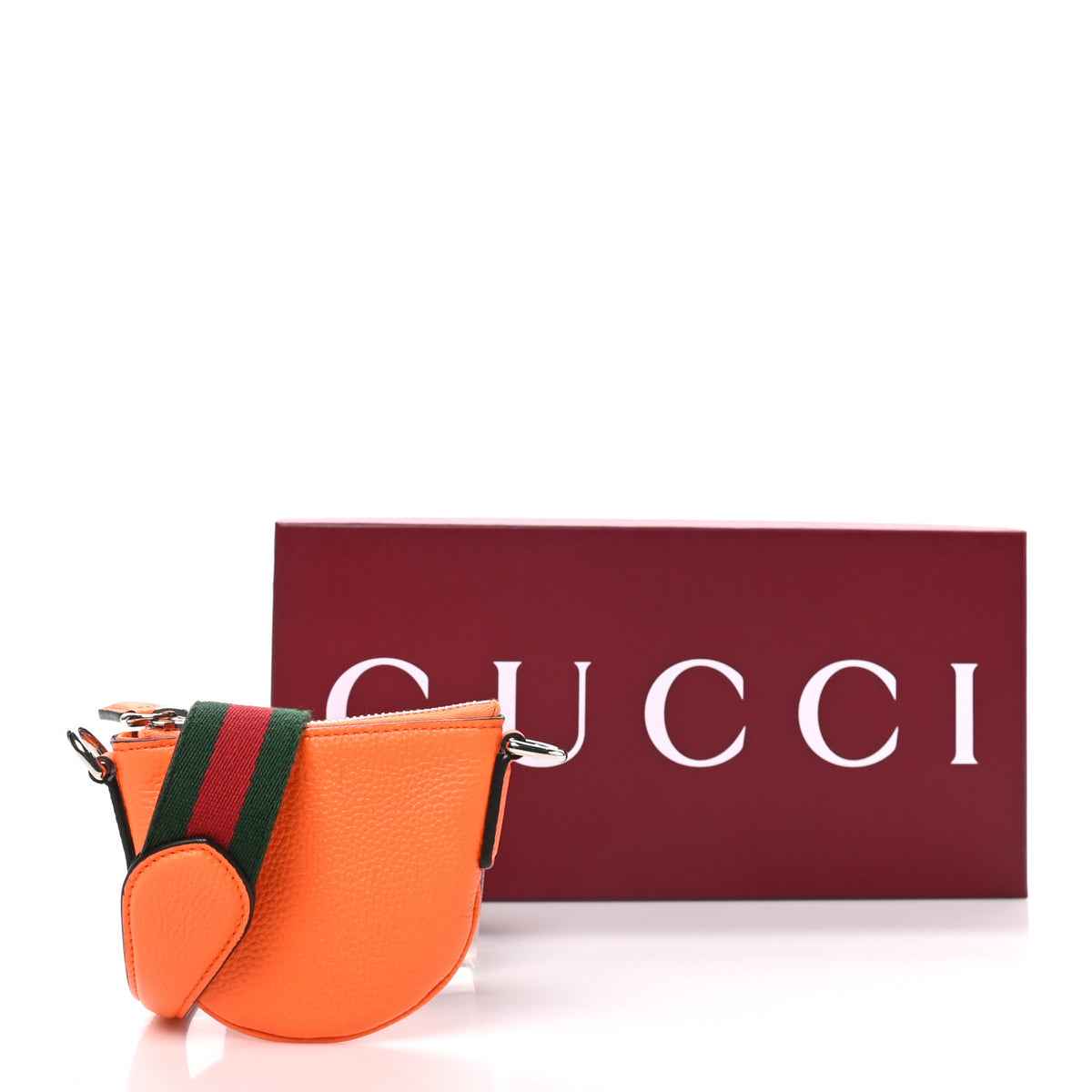 Gucci Pebbled Calfskin Mini B Shoulder Bag Orange 11 of 11