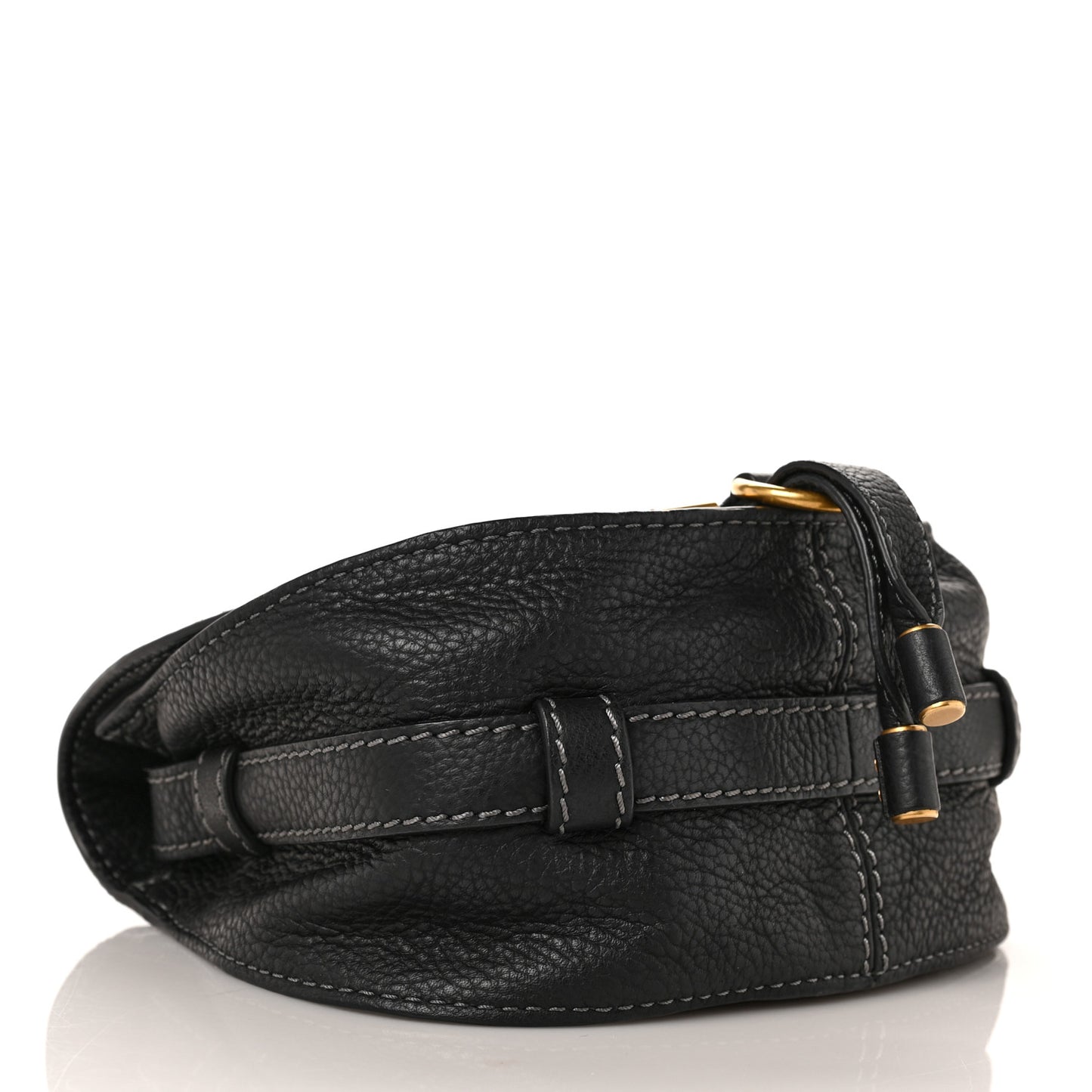 Calfskin Mini Marcie Round Crossbody Bag Black