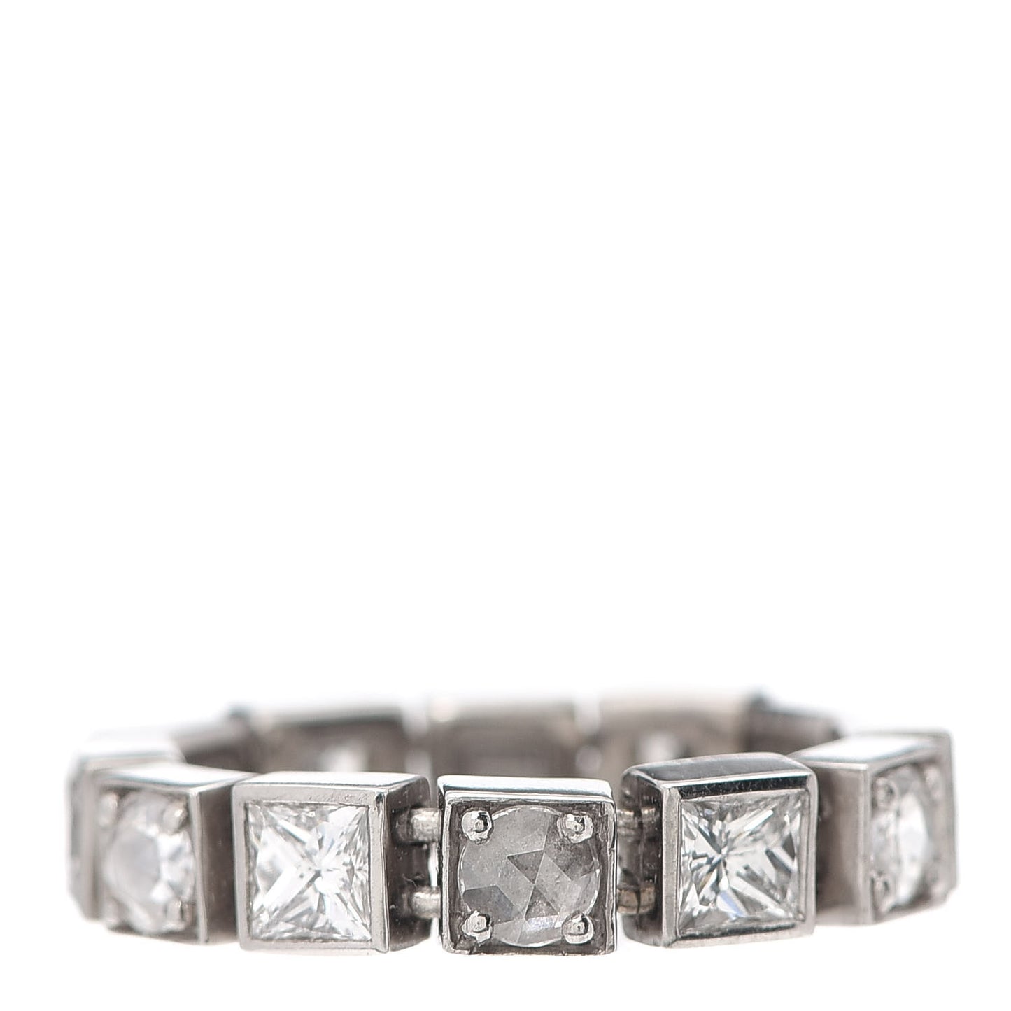 18K White Gold Diamond T Line Band Ring 47 4.25