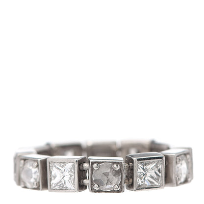 Tiffany 18K White Gold Diamond T Line Band Ring 47 4.25 3 of 5