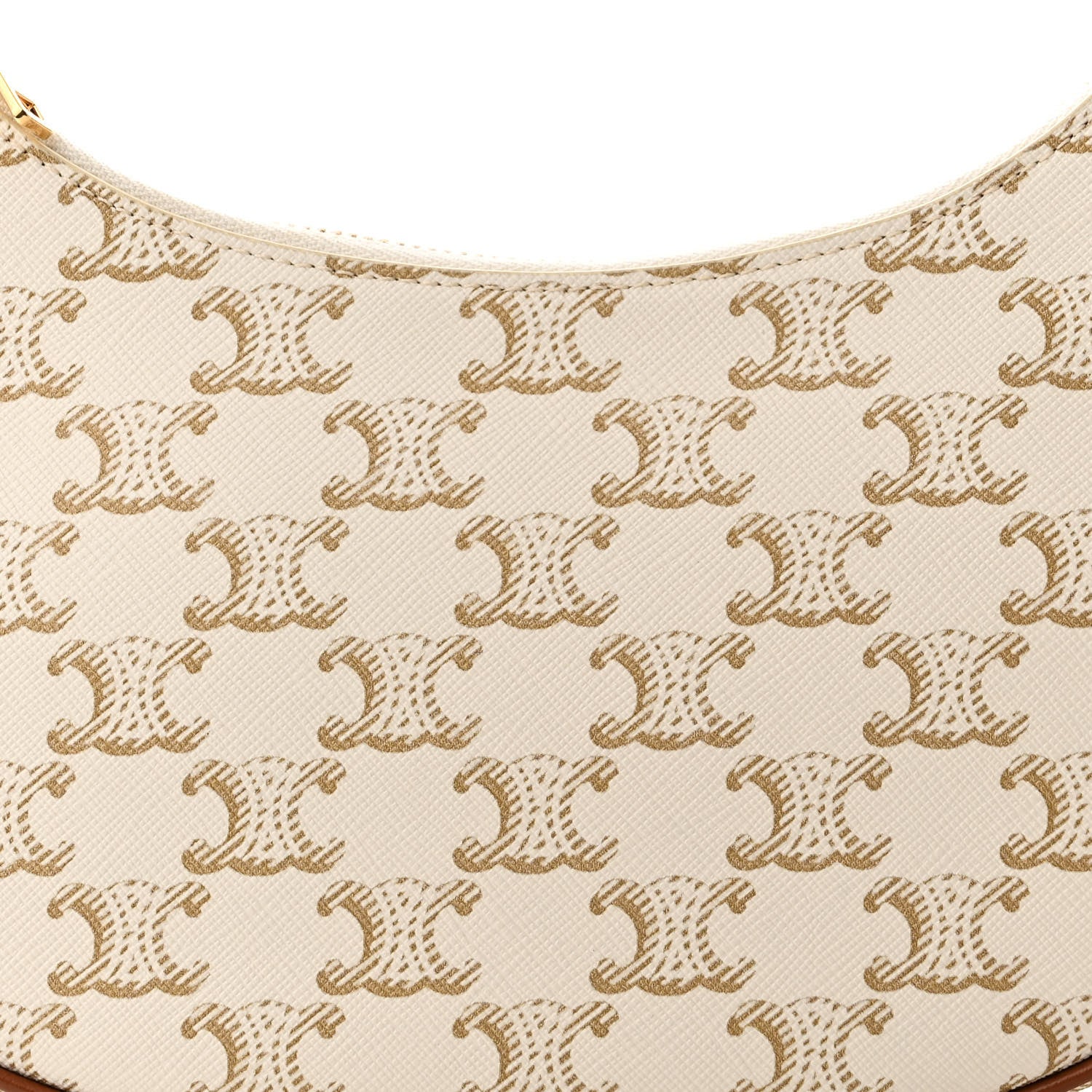 Celine Canvas Calfskin Ava Triomphe Shoulder Bag White 8 of 10