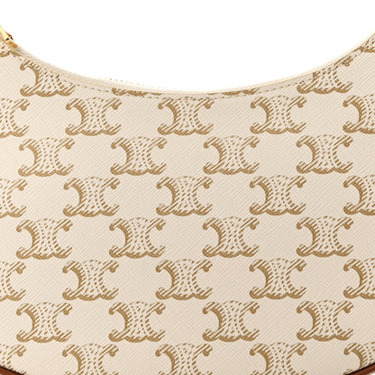 Celine Canvas Calfskin Ava Triomphe Shoulder Bag White 8 of 10
