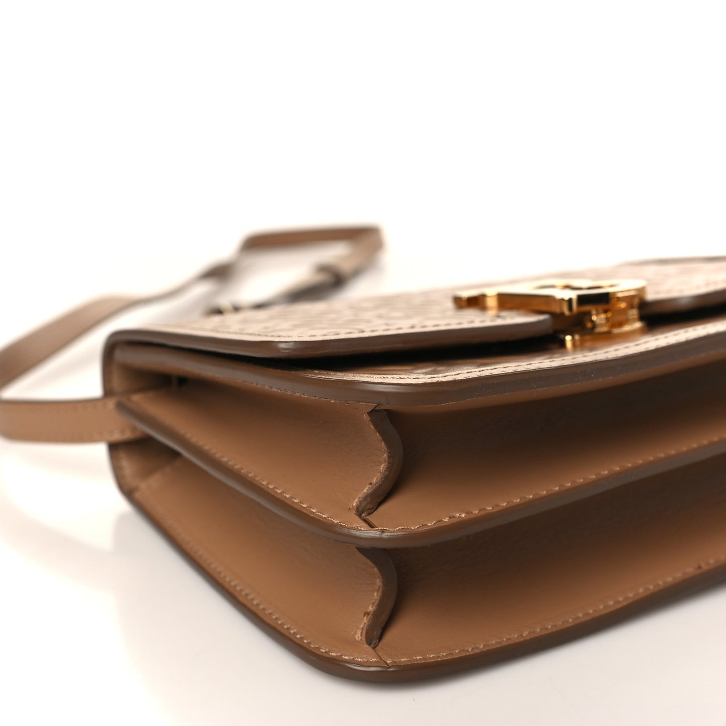Calfskin Embossed Monogram Small TB Bag Light Camel