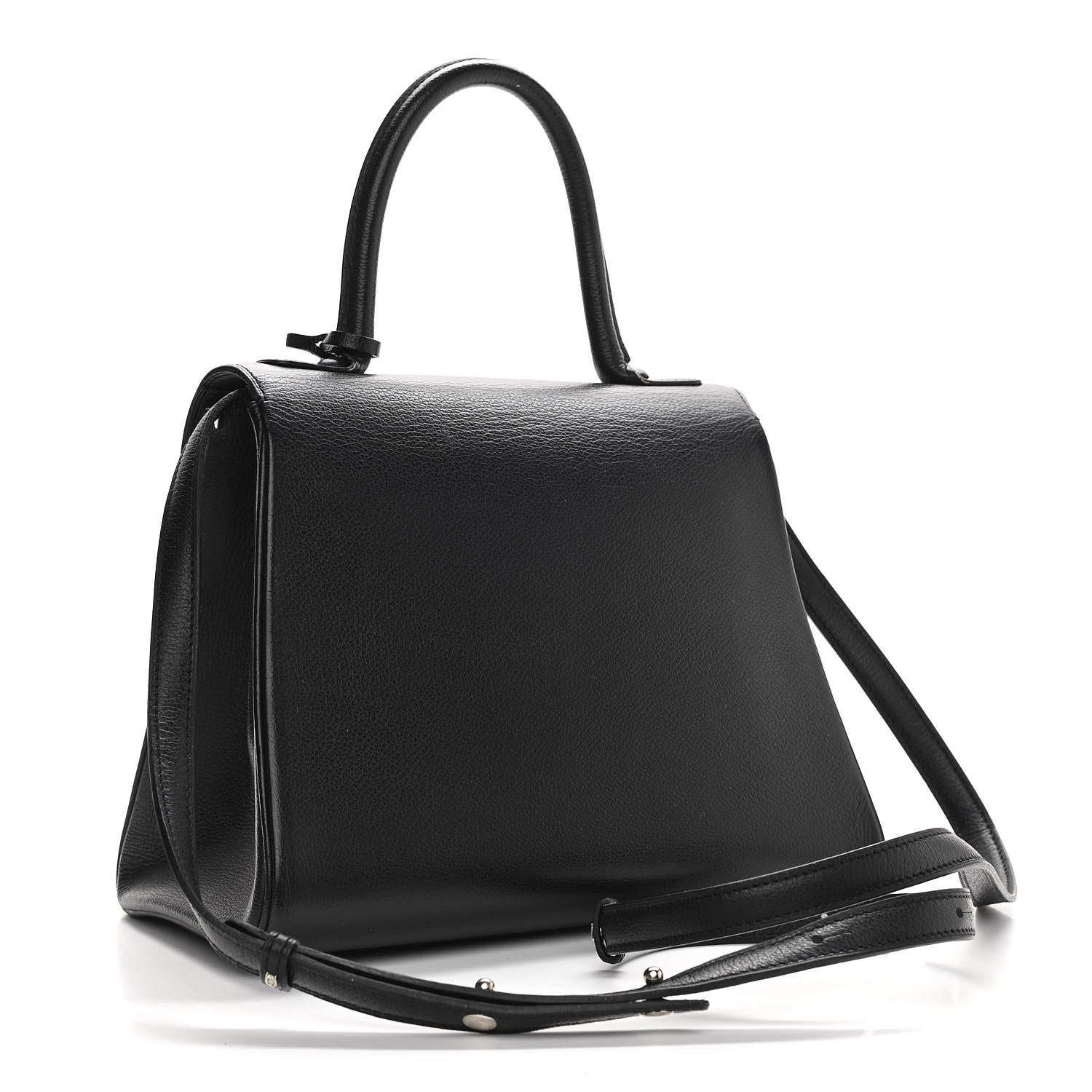 Delvaux Grained Calfskin PM Brillant Satchel Black 3 of 12