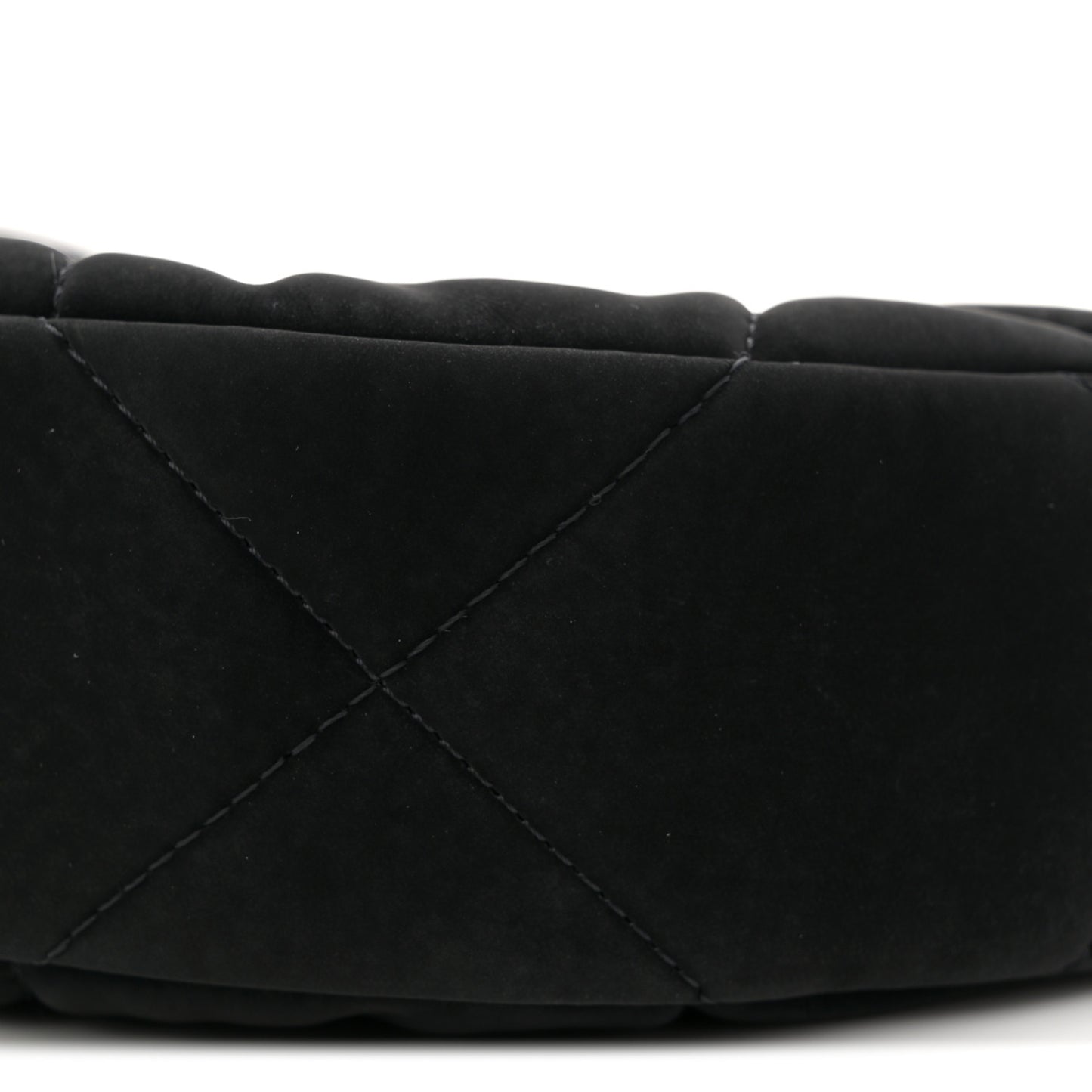 Velvet Effect Nylon Shiny Crumpled Calfskin Coco Neige Quilted Clutch With Chain Black