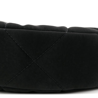 Chanel Velvet Effect Nylon Shiny Crumpled Calfskin Coco Neige Quilted Clutch With Chain Black 10 of 11