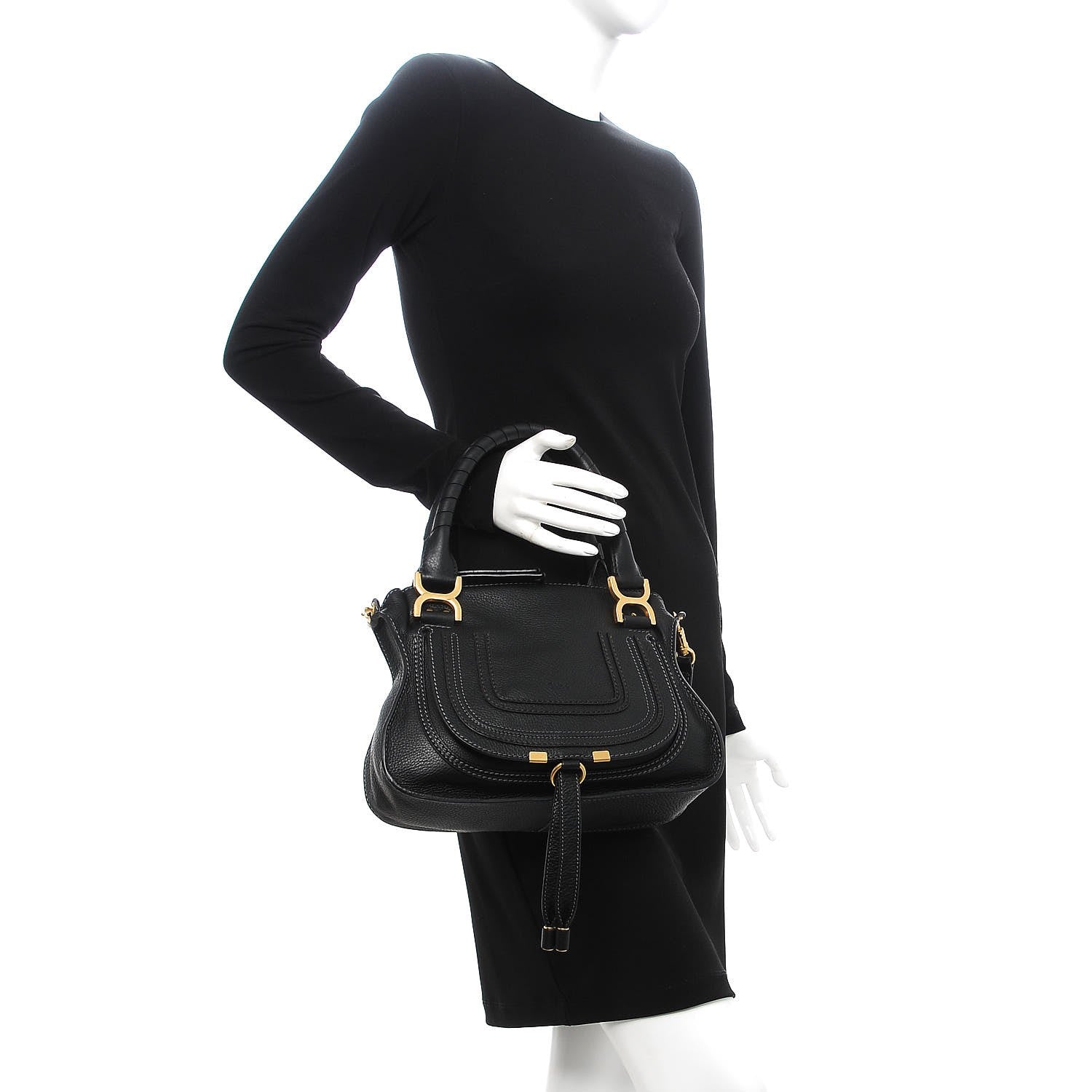 Chloe Calfskin Small Marcie Satchel Black 3 of 9