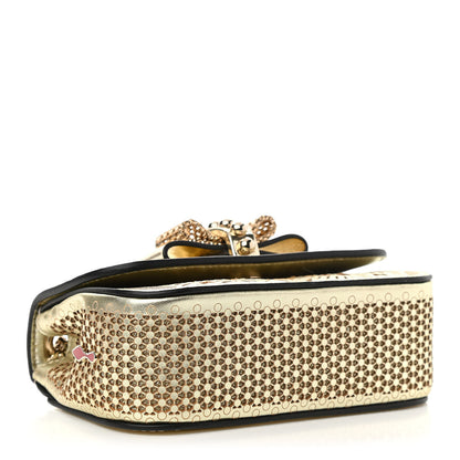Christian Louboutin Metallic Laser Cut Nappa Mini Sweety Charity Crossbody Bag Gold 3 of 9