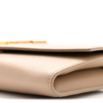 Saint Laurent Grain De Poudre Monogram Uptown Chain Wallet Taupe 11 of 14