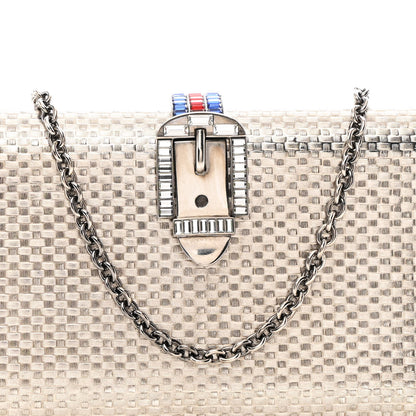 Gucci Metal Crystal Buckle Small Chain Shoulder Bag Silver 8 of 11